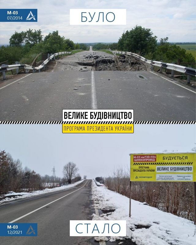 На фото путепровод между Бахмуом и Светлодарском. Трасса М-03 Киев-Харьков-Довжанский