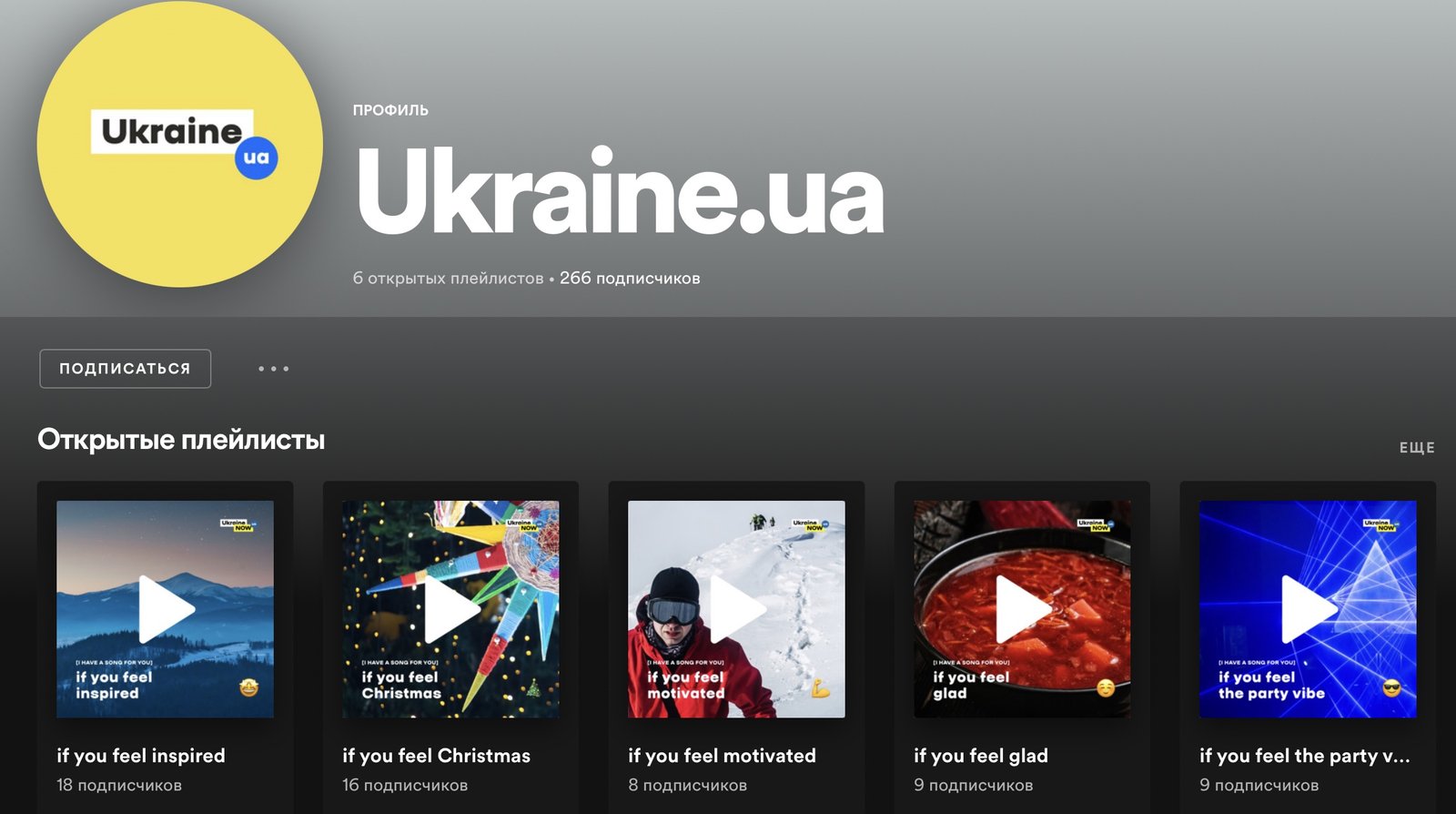 Spotify открыл официальную страницу Украины 1