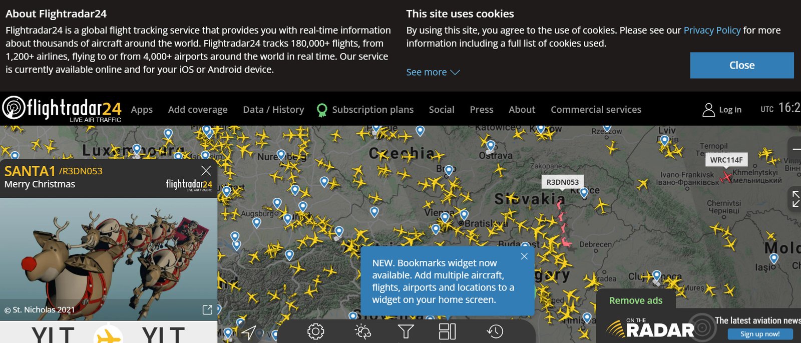 Над Україною пролетів Санта Клаус: санчата з оленями потрапили на FlightRadar 2