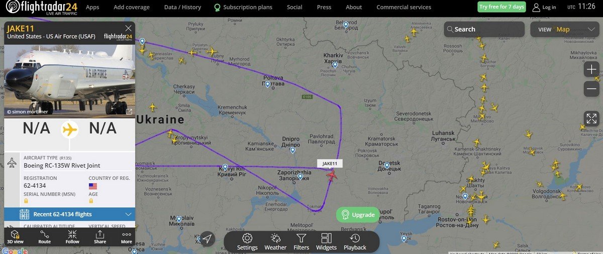 Boeing RC-135W Rivet Joint американских военно-воздушных сил Boeing RC-135W Rivet Joint американских военно-воздушных сил