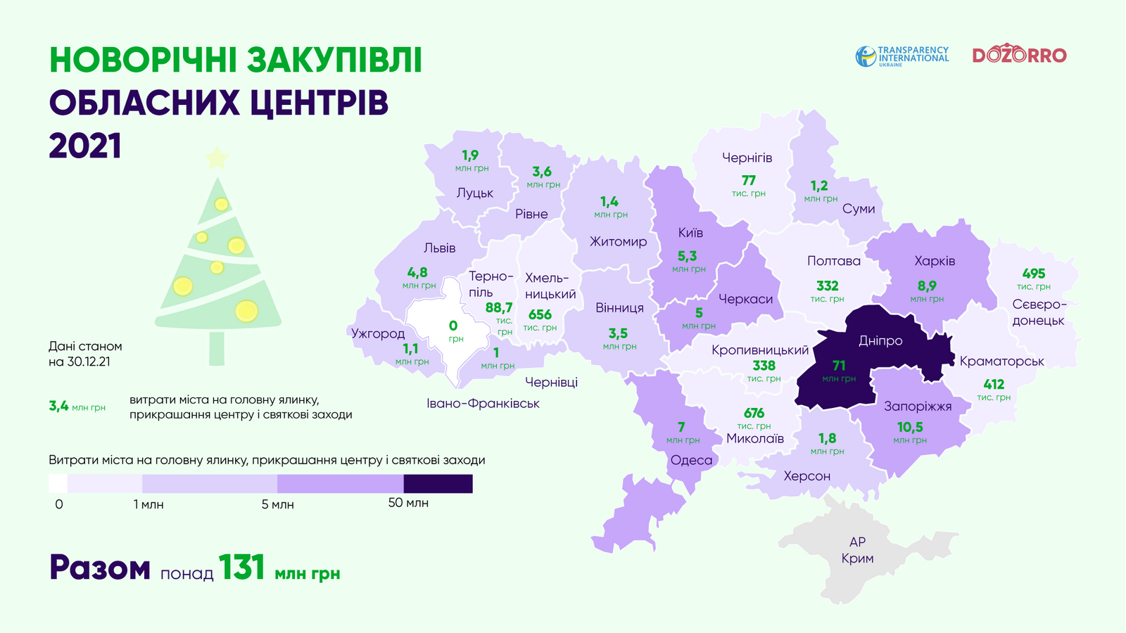 Сколько денег потратили на главные новогодние ёлки в Украине: рейтинг по городам 1