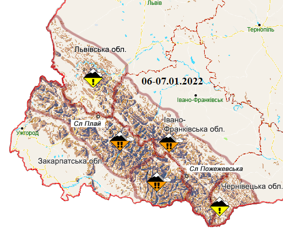 В Карпатах с горы Плай сошло три снежные лавины 1