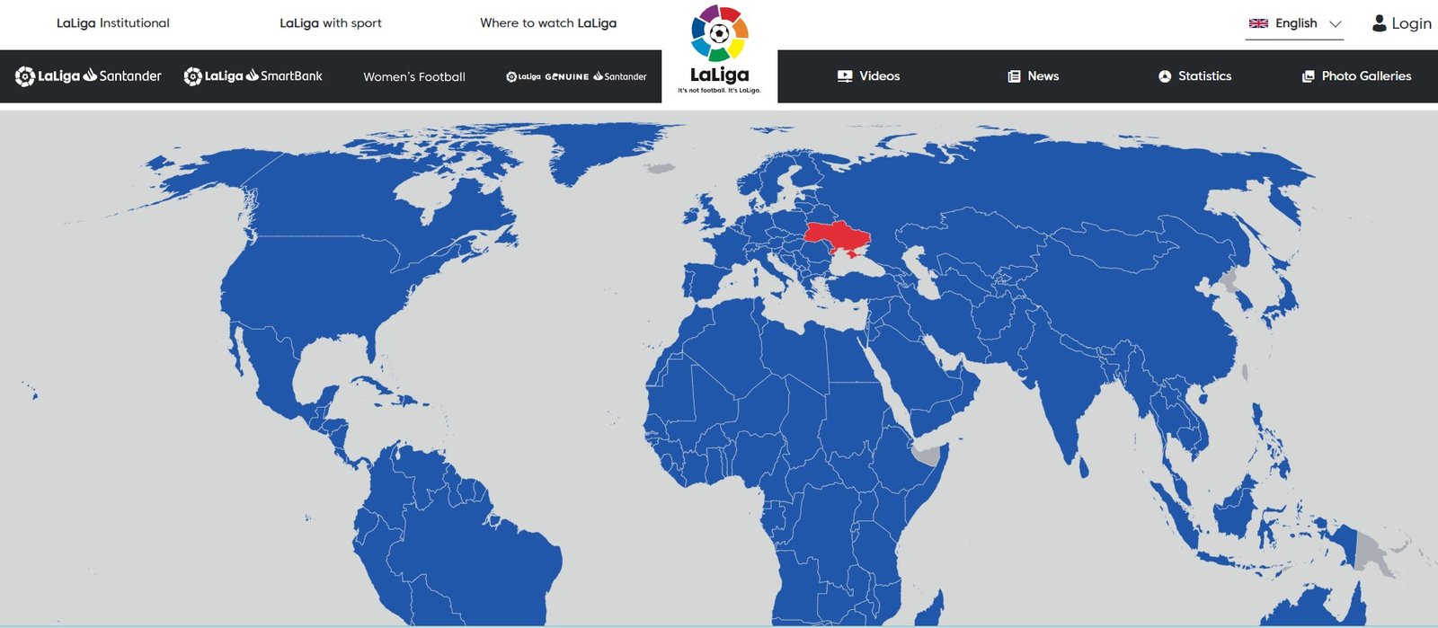 На сайте футбольной лиги Испании Крым «пририсовали» России 1