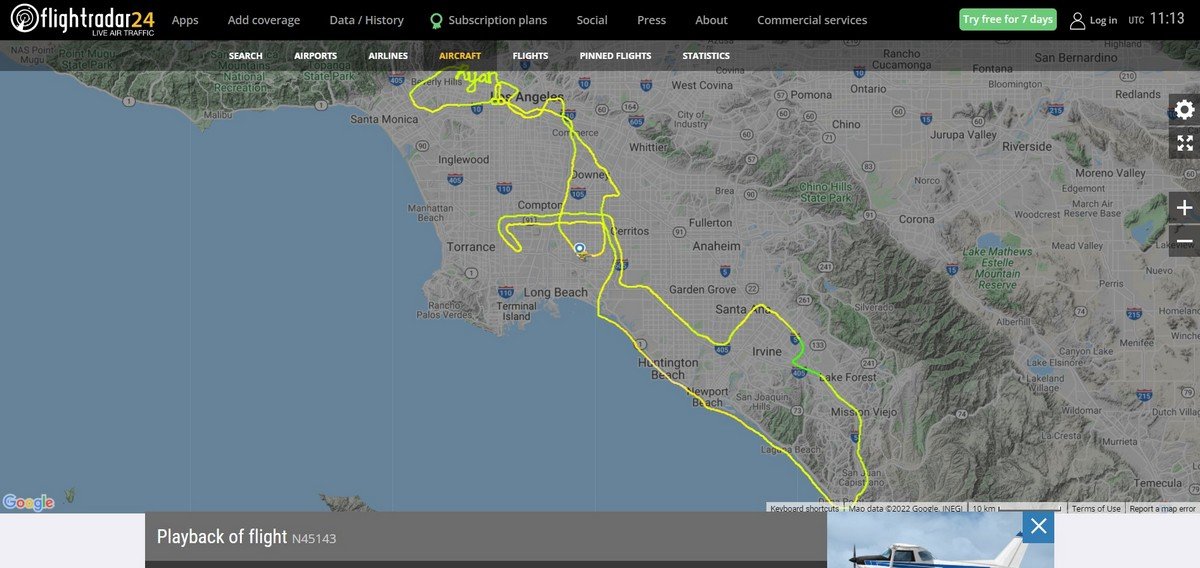 В США пилот самолёта оставил в небе нецензурное послание «нехорошему» Райану 2