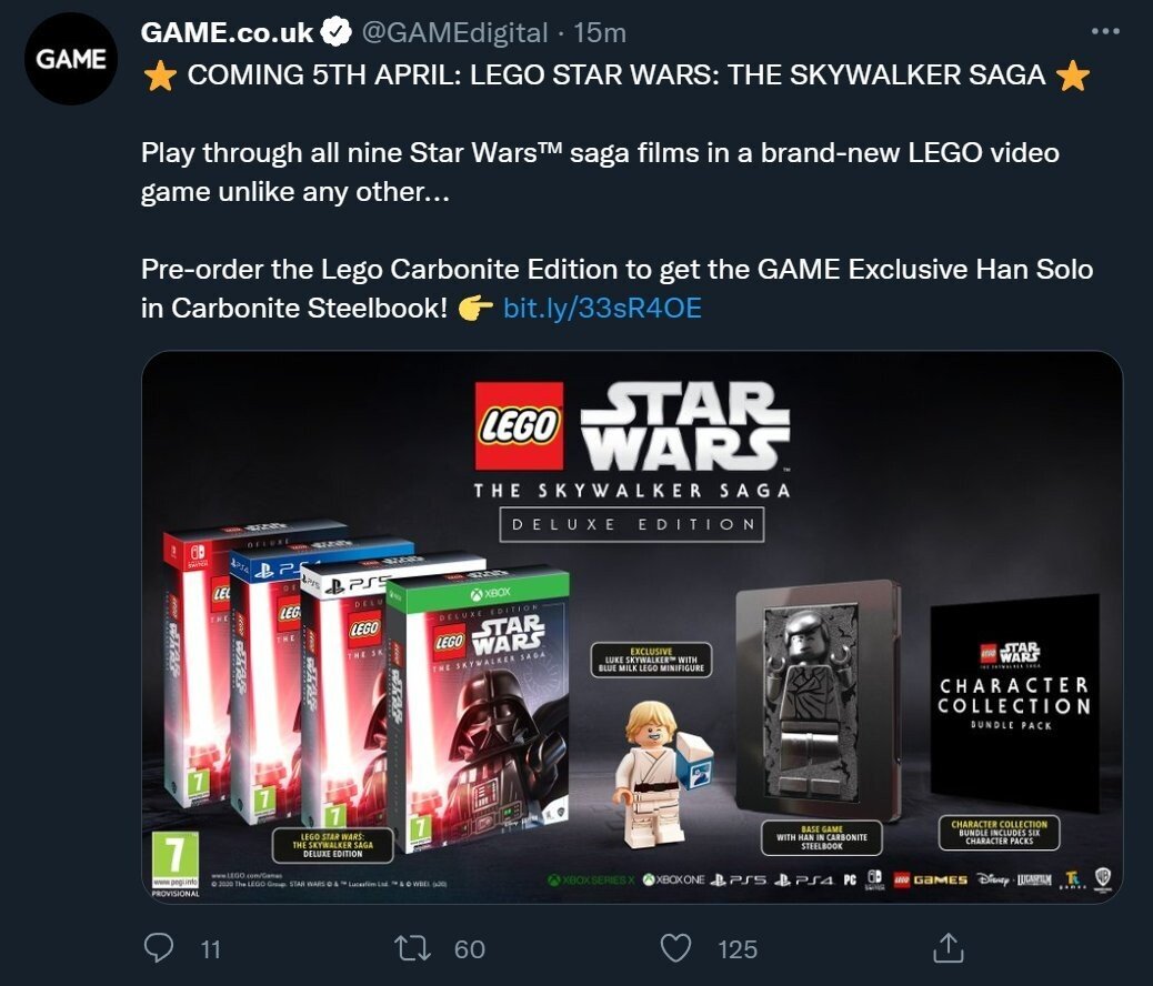 LEGO Star Wars: The Skywalker Saga отримала офіційну дату виходу у новому геймплейному трейлері 1