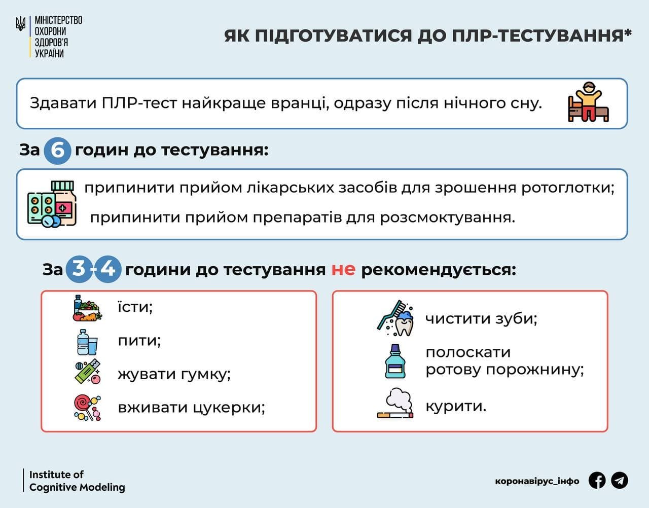 Что можно и чего нельзя делать перед тестом на COVID-19 1
