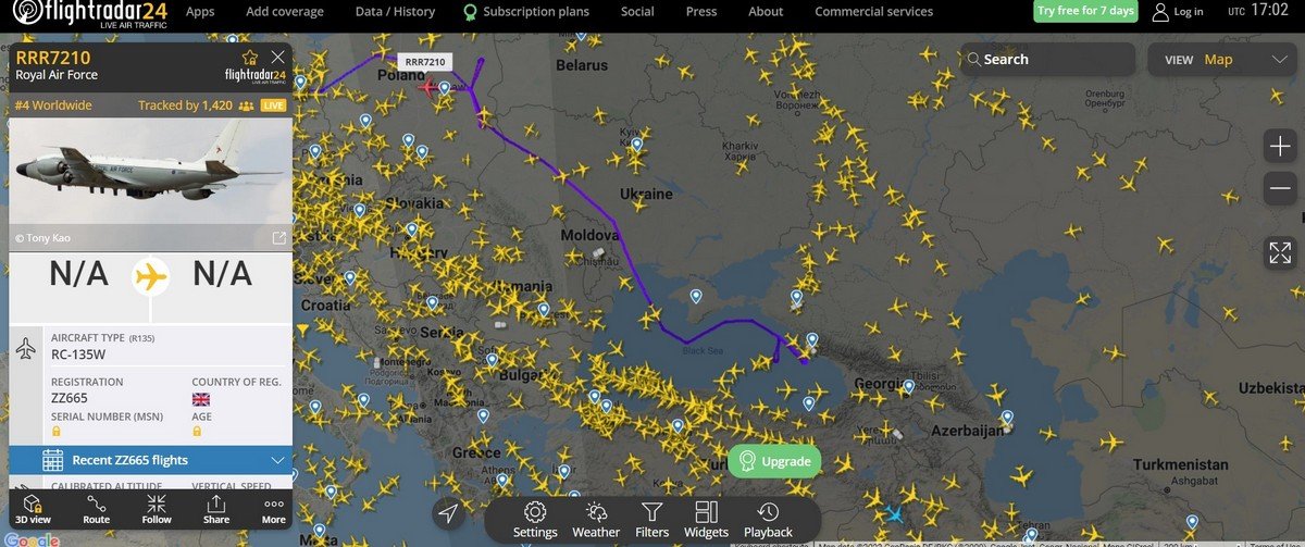Над Чорним морем помітили літак розвідки збройних сил Великої Британії 1