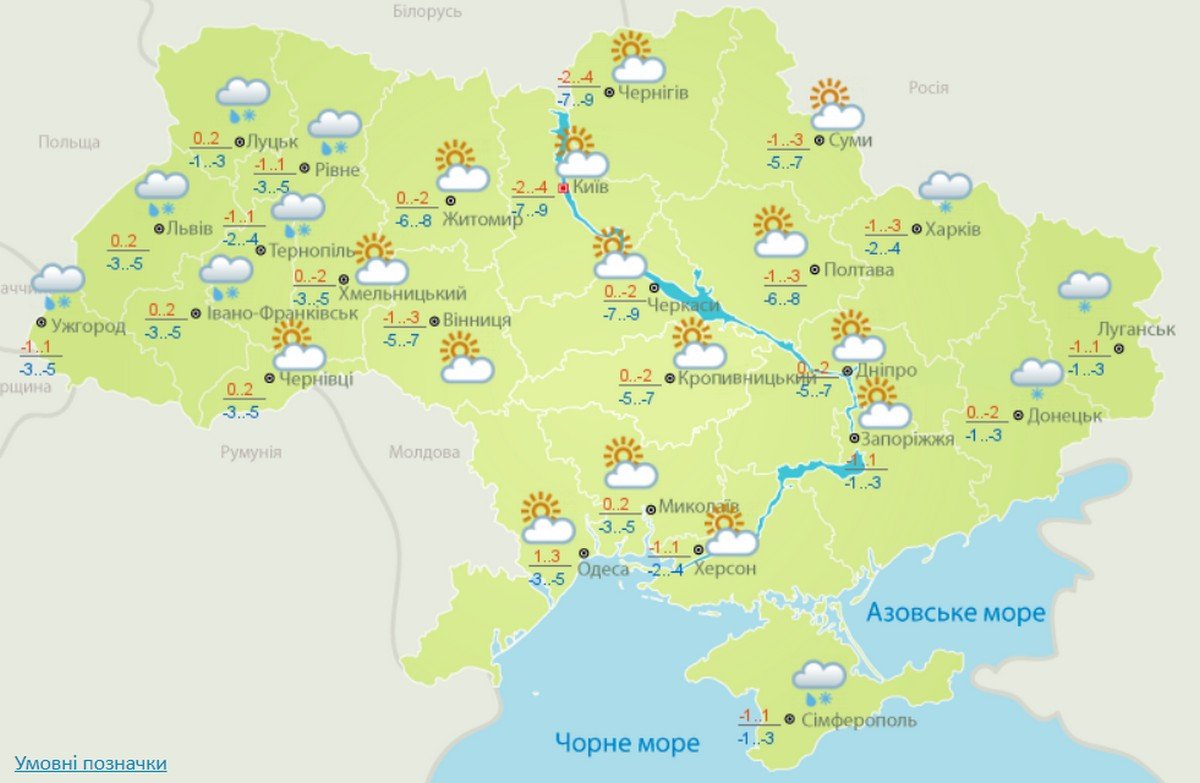 Данные Укргидрометцентра Данные Укргидрометцентра