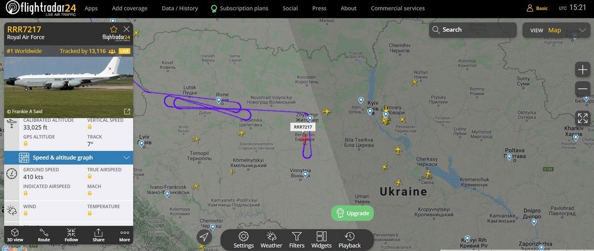 Над Украиной заметили британский самолёт-разведчик 1