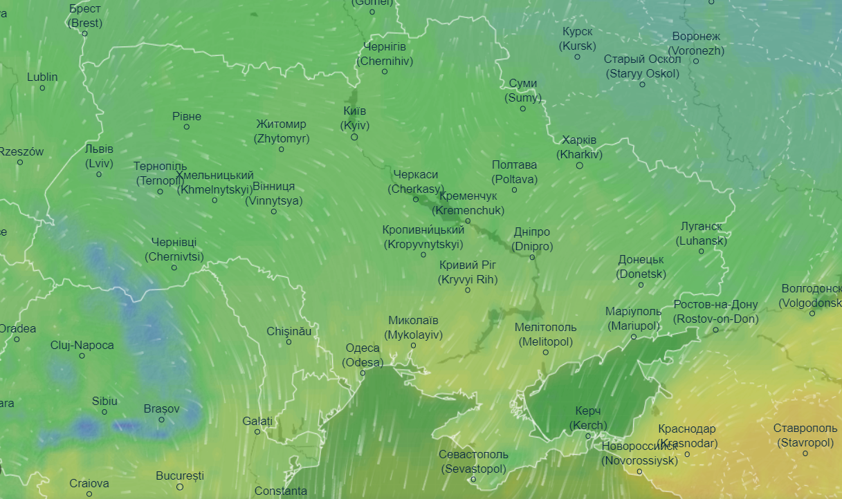 Данные сервиса Ventusky Данные сервиса Ventusky