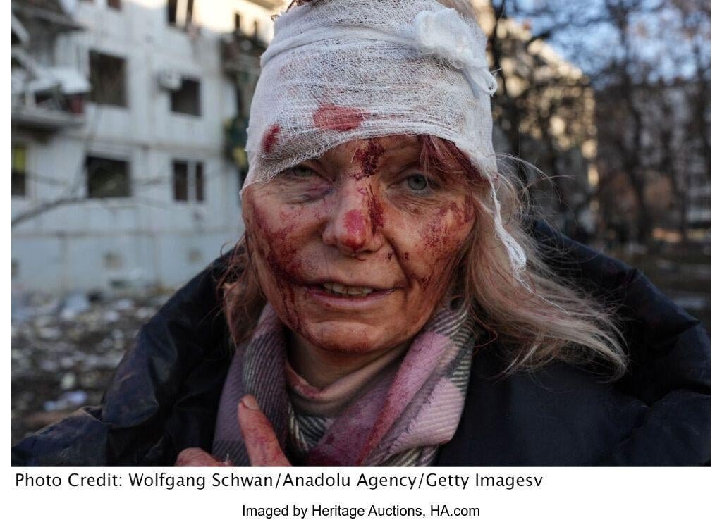 В США на аукционе продали за 100 тысяч долларов портрет раненой украинской учительницы 1