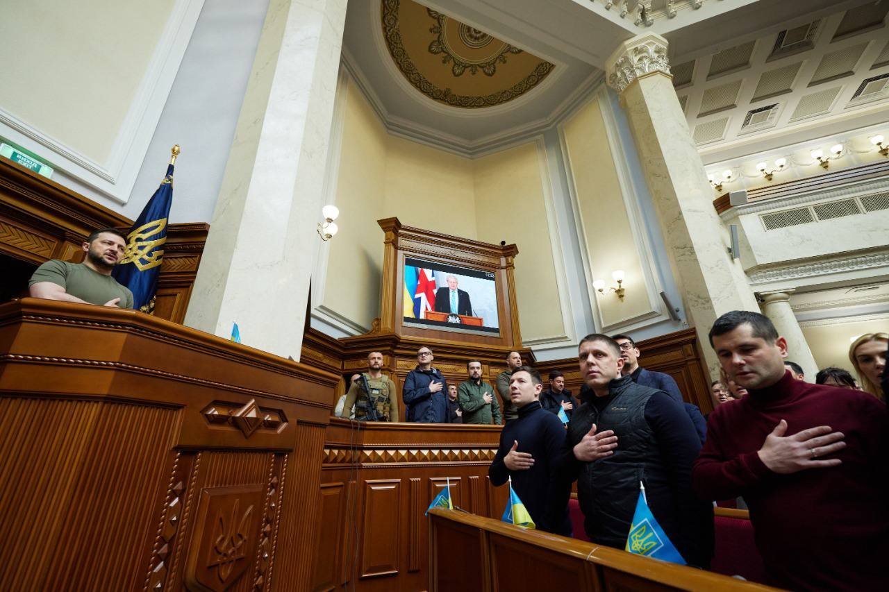 Премьер-министр Великобритании Джонсон выступил с обращением к Верховной Раде 2