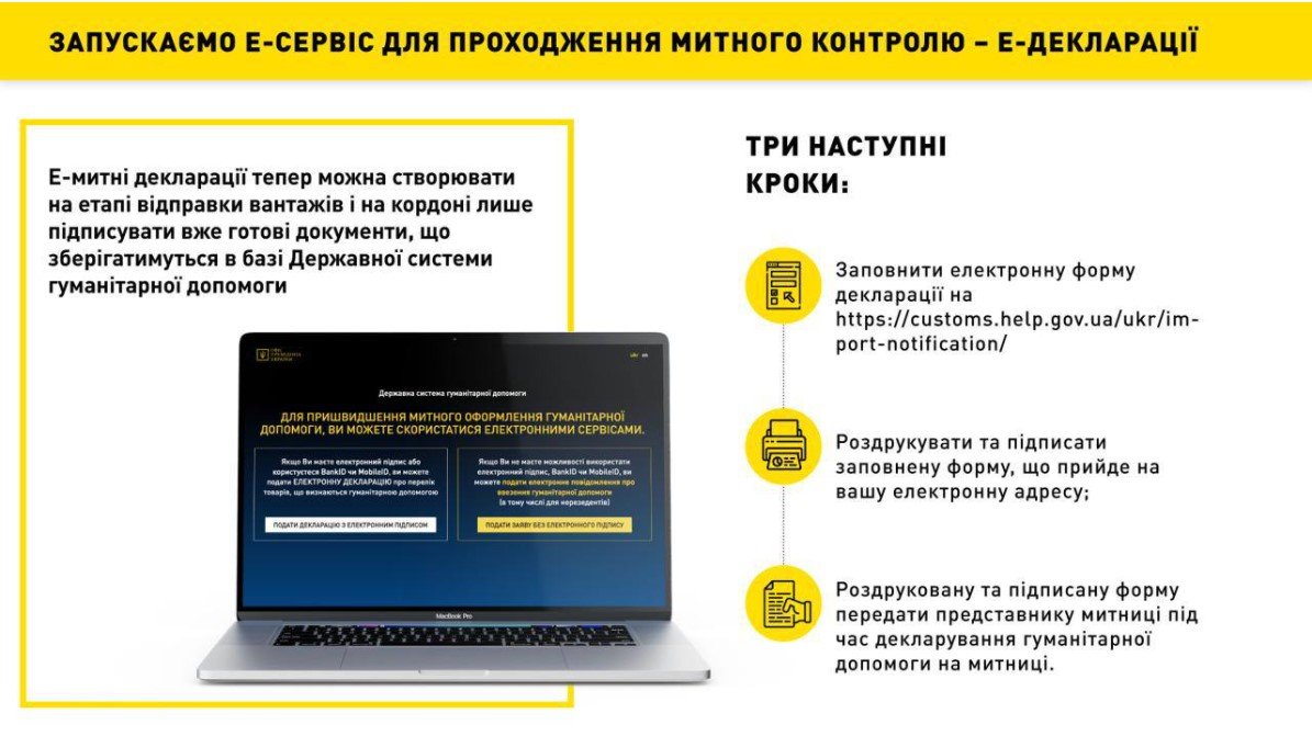 Для зручного розмитнення гуманітарних вантажів в Україні запровадили Е-декларацію – ОП 1