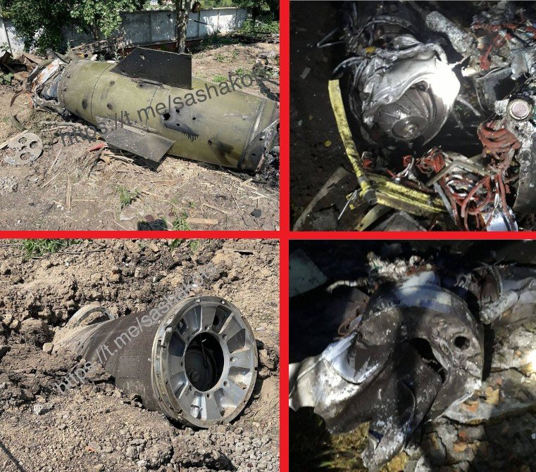 Ліворуч: уламки ракети, що "збили ППО" у Бєлгороді. Праворуч: уламки ракети, що збили ППО у Дніпрі