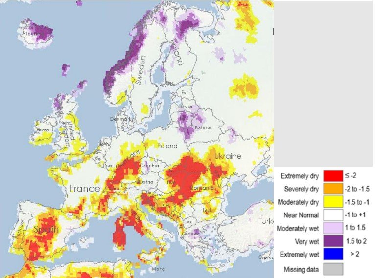 Джерело: звіт ЄС "Посуха в Європі"