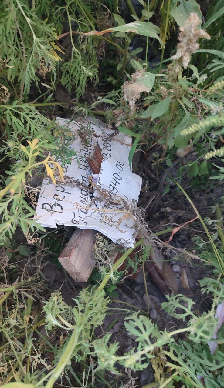 Тіла людей заховані в траві. Джерело - Петро Андрющенко