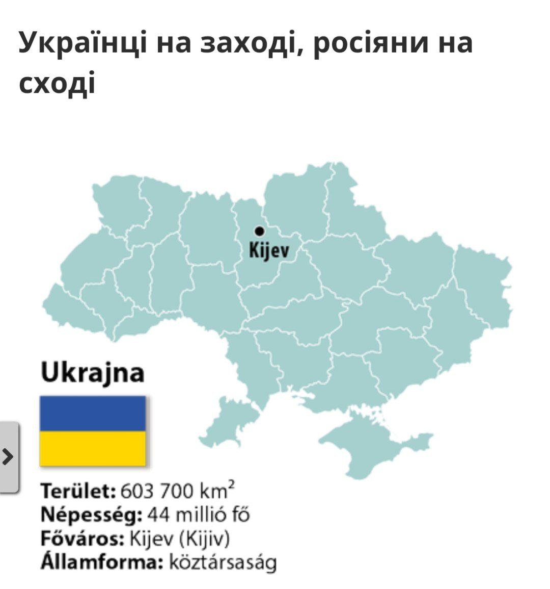 Отрывок из учебника. «Украинцы на западе, россияне на востоке» – такой нарратив внушают венгерским детям