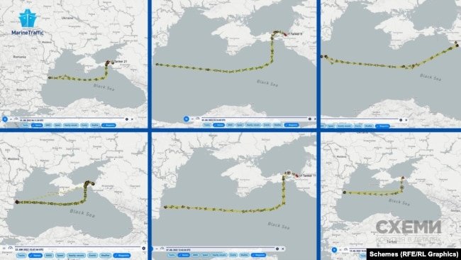 Протягом останніх місяців 13 російських наливних суден ходять одним маршрутом