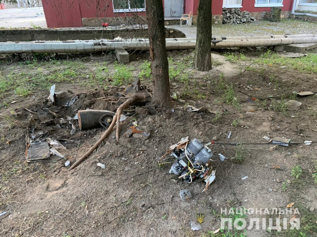 Обломки иранского ударного беспилотника Shahed 136, получившего в россии название «Герань-2», на территории Никопольского района