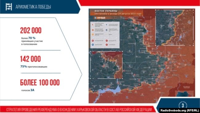Карта оккупированной на 24 августа части Харьковской области
