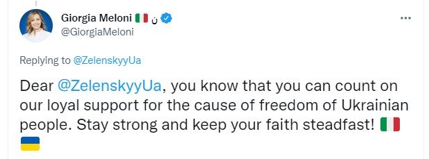 Твіт Джорджи Мелоні