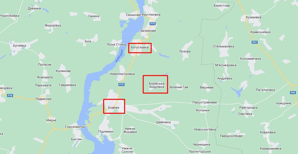 Звільнені населені пункти на мапі