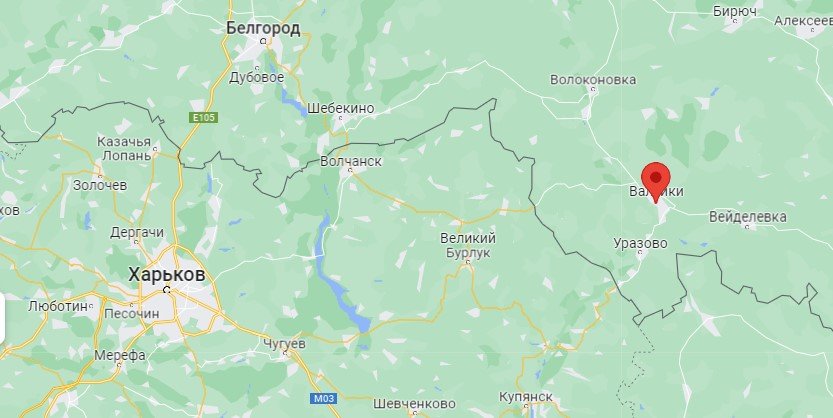 Валуйки на карті