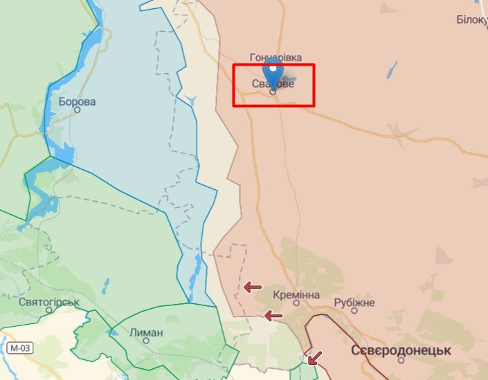 Сватове на карті, джерело: deepstatemap