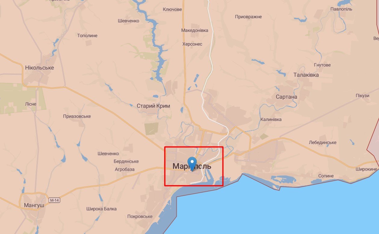 Маріуполь на карті, джерело: DeepStateMap