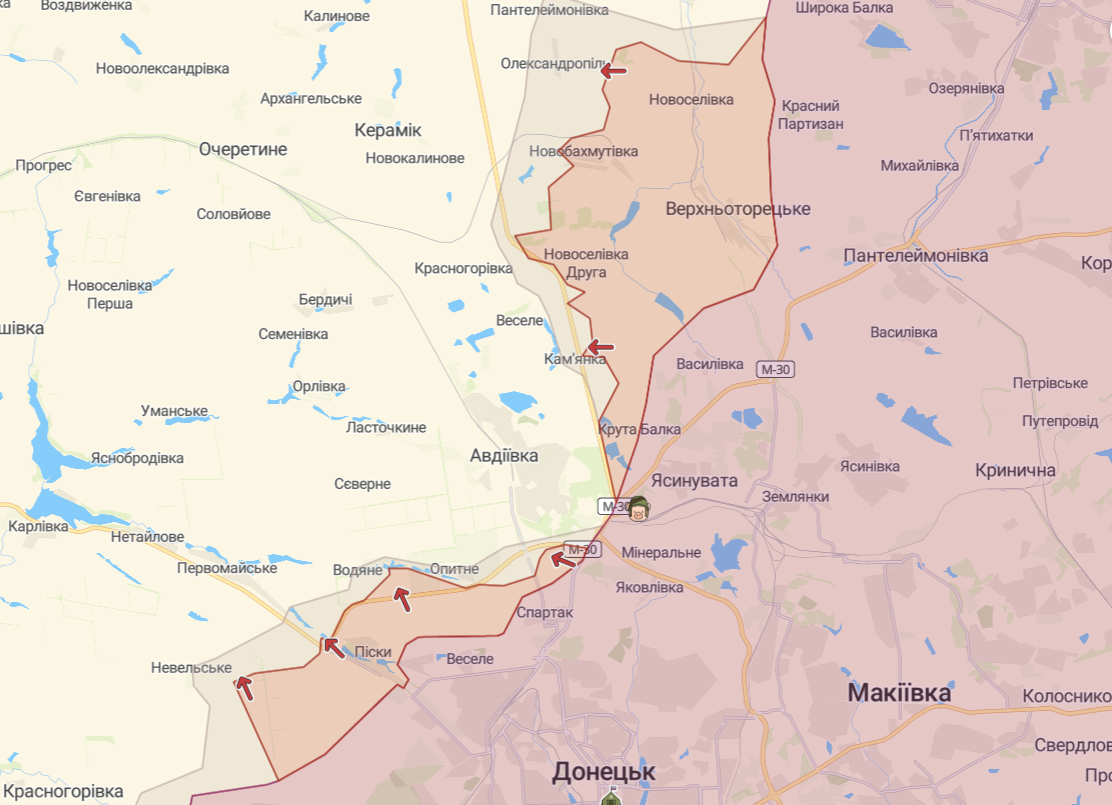 Карта бойових дій, Донбас