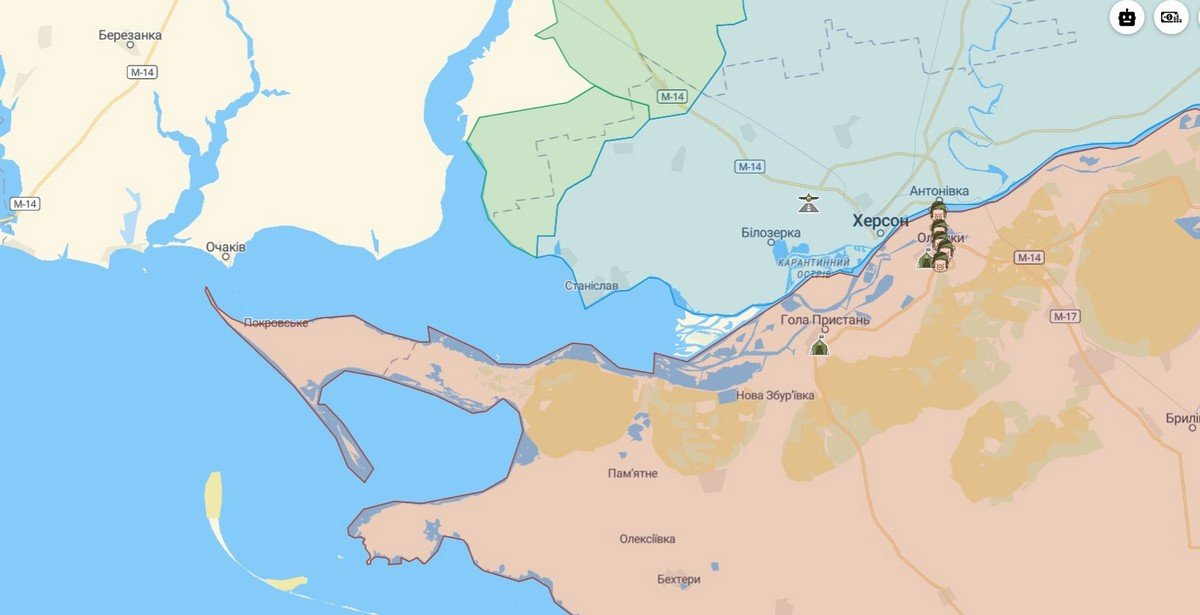 Мапа бойових дій станом на 12:30 14 листопада Мапа бойових дій станом на 12:30 14 листопада