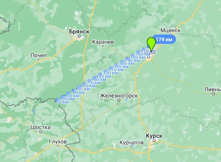 Відстань до області від кордону України