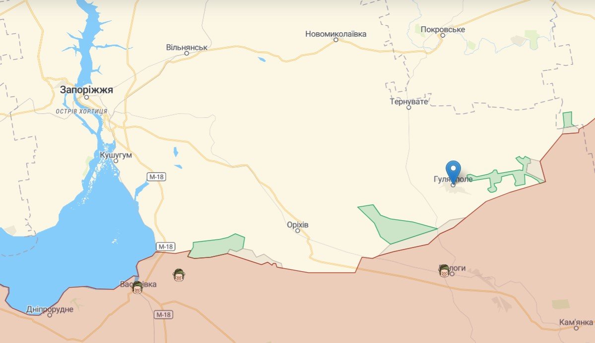 Гуляйполе на карті