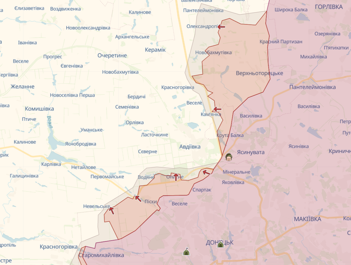 Авдіївський напрямок Карта бойових дій, Авдіївський напрямок