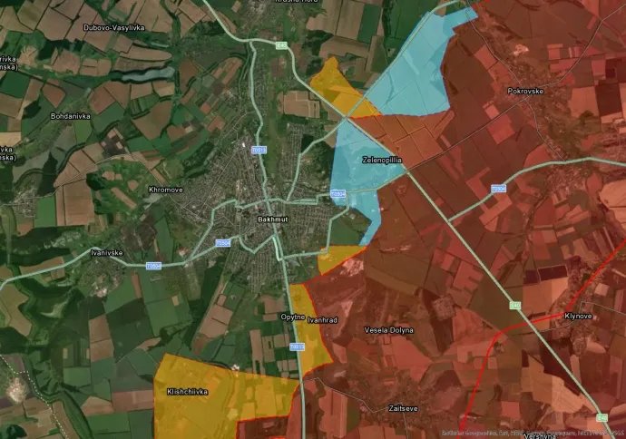 Карта боев у Бахмута. Фото: ISW