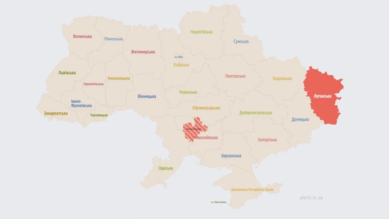 Мапа повітряних тривог станом на 16:30 Мапа повітряних тривог станом на 16:30