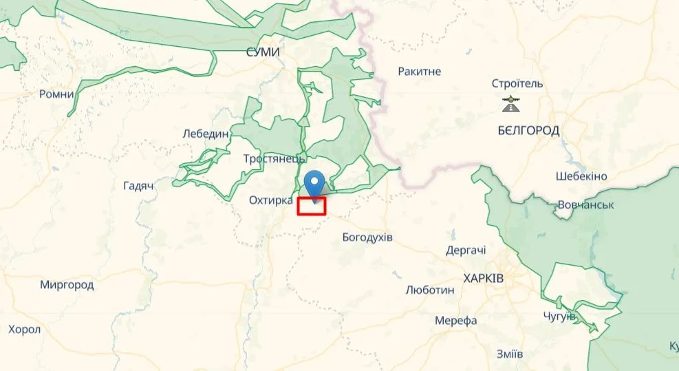 Село Високе на карті