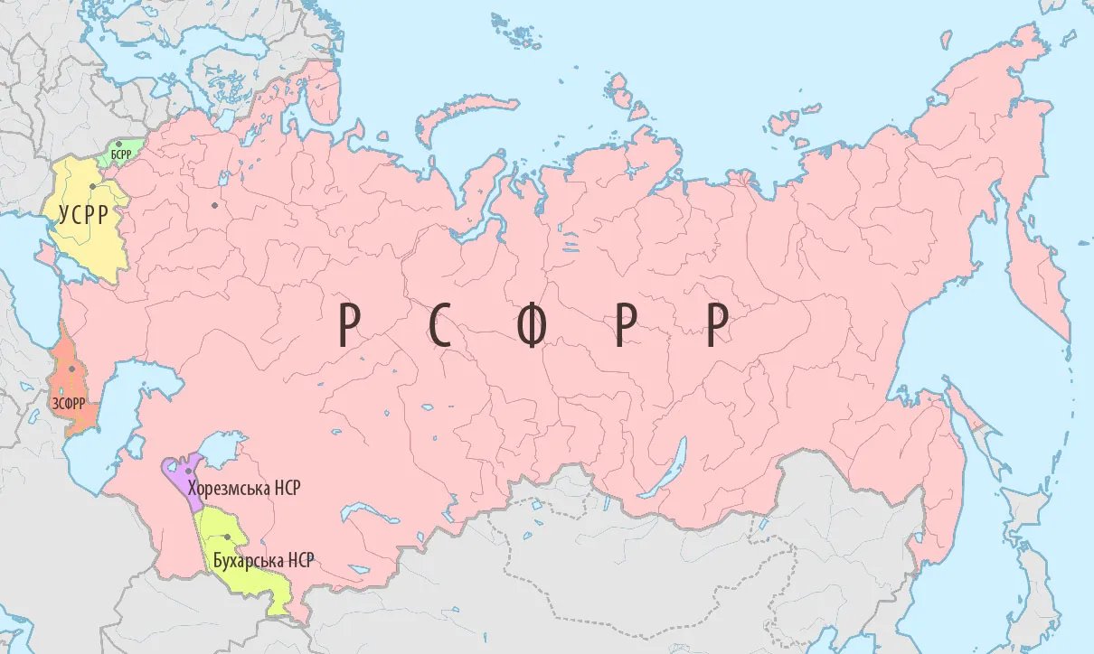 Карта СРСР станом на середину 1923 року