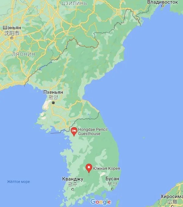 Мапа Південної Кореї та КНДР Мапа Південної Кореї та КНДР