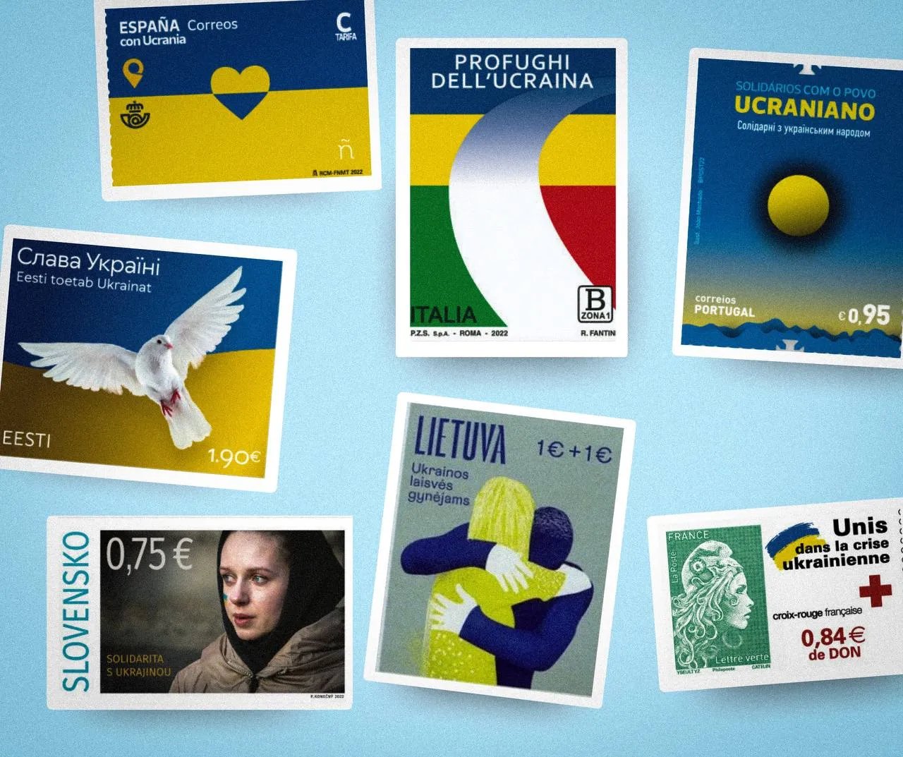 «Укрпошта» показала марки, які з 24 лютого випустили пошти по всьому світу 1