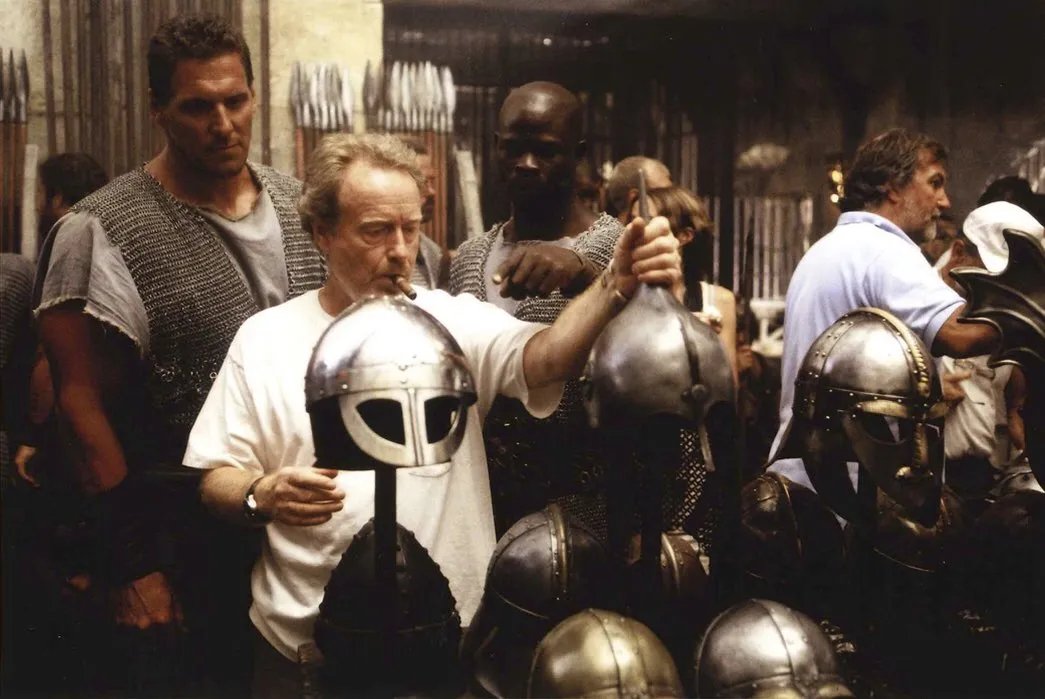 Рідлі Скотт під час зйомок першого «Гладіатора»