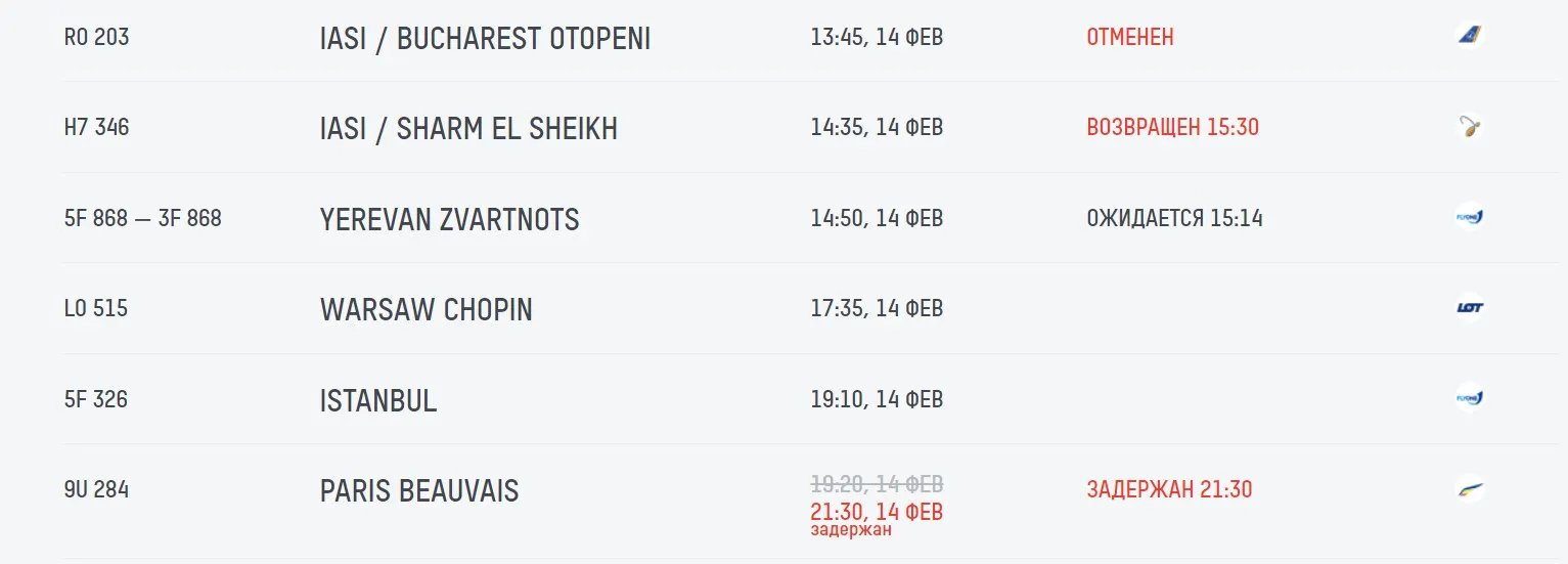 Рейс об 14:35 повернули, натомість на 21:30 затримується