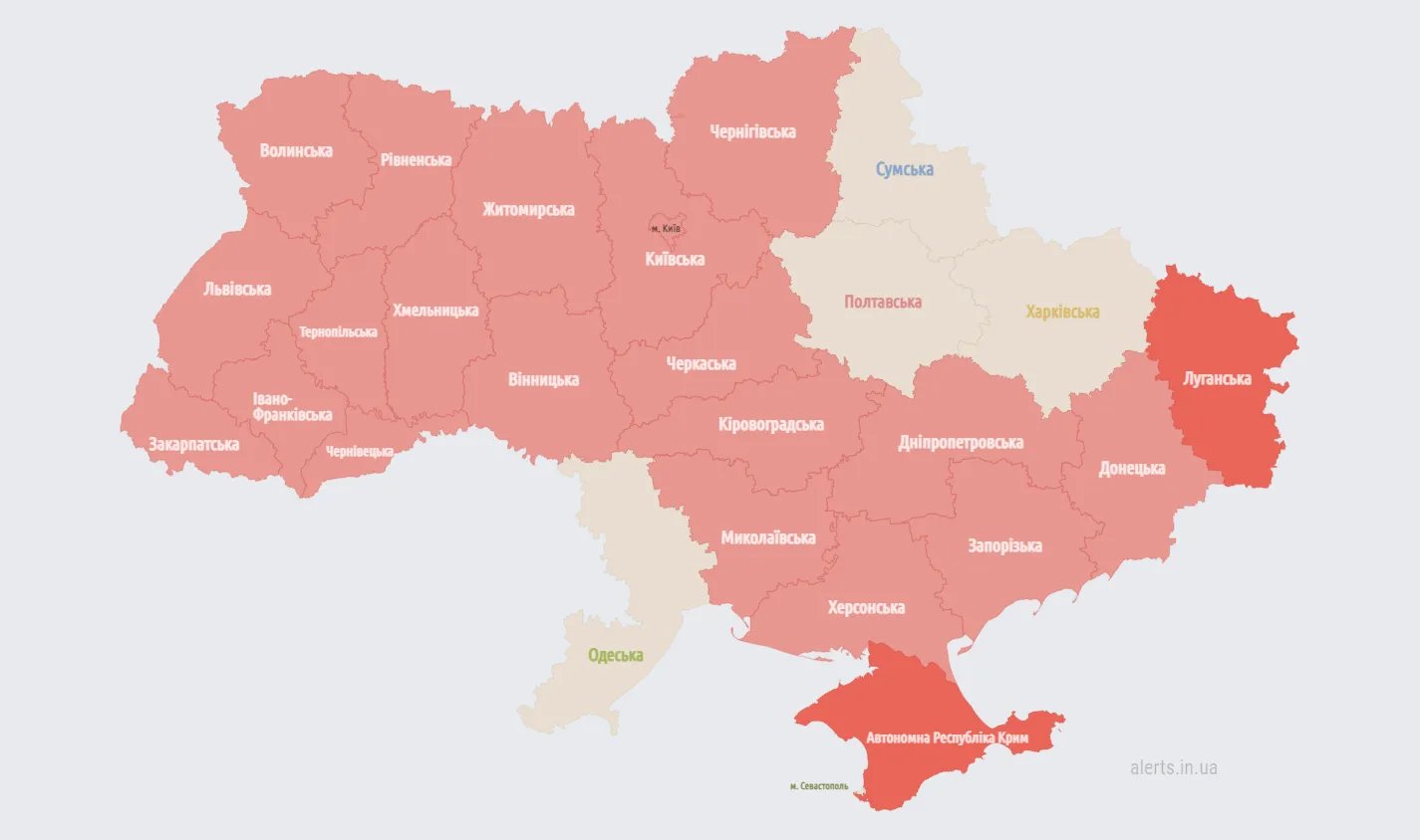 Мапа повітряних тривог