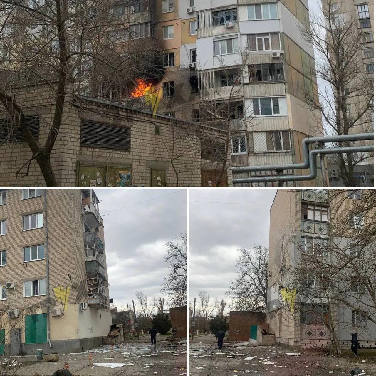 Херсон після обстрілів. Фото: Труха