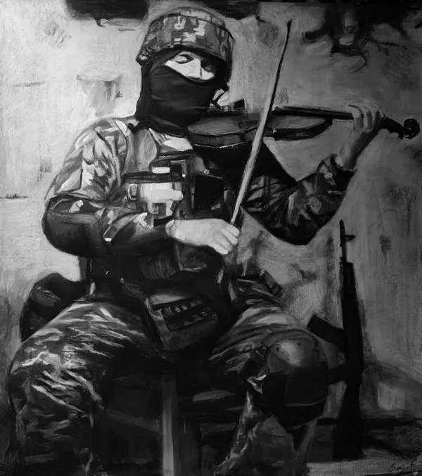 Портрет військового, скрипаля Мойсея Бондаренка Портрет військового, скрипаля Мойсея Бондаренка