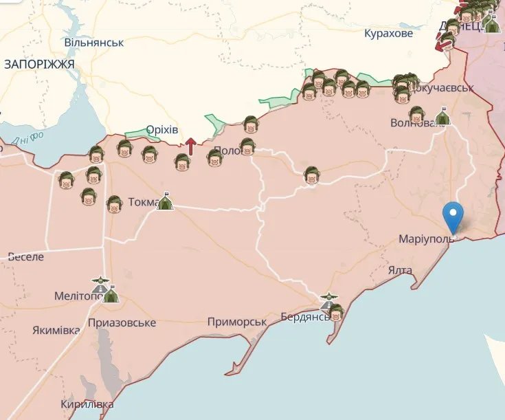 Маріуполь на карті, джерело: deepstatemap