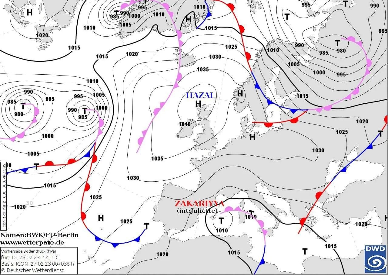 Територія впливу антициклону Hazal