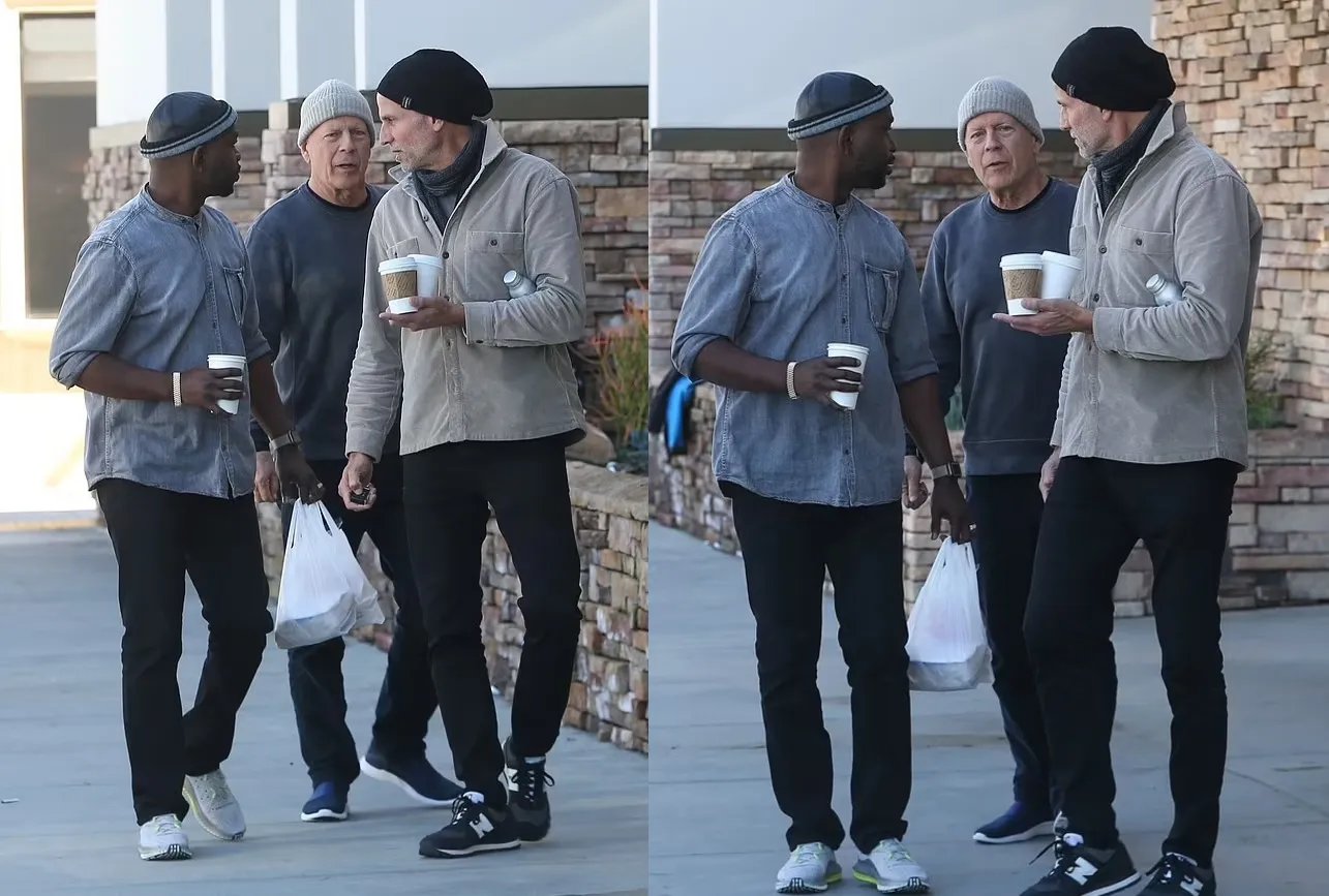 Брюс Вілліс в компанії кавоманів