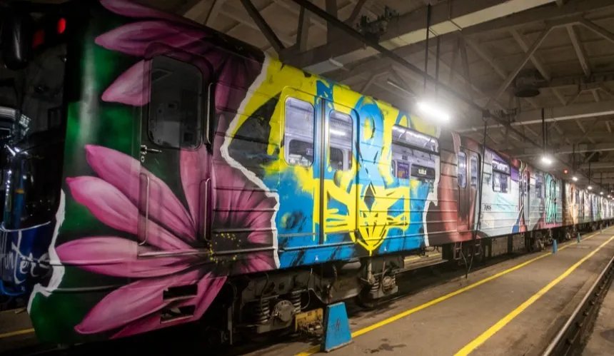 В метрополитене Киева будет курсировать патриотический арт-поезд. Кличко показал первые фото 5