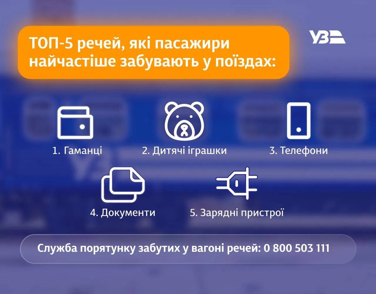 Топ 5 речей, які пасажири забувають у потягах Укрзалізниці 1